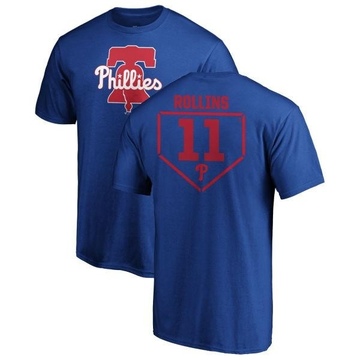 Men's Philadelphia Phillies Jimmy Rollins ＃11 RBI T-Shirt - Royal