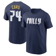 Men's Philadelphia Phillies Jose Cuas ＃74 2024 City Connect Fuse Name & Number T-Shirt - Navy