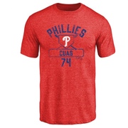 Men's Philadelphia Phillies Jose Cuas ＃74 Base Runner T-Shirt - Red