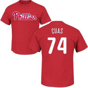 Men's Philadelphia Phillies Jose Cuas ＃74 Roster Name & Number T-Shirt - Red