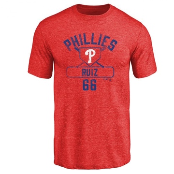 Men's Philadelphia Phillies Jose Ruiz ＃66 Base Runner T-Shirt - Red