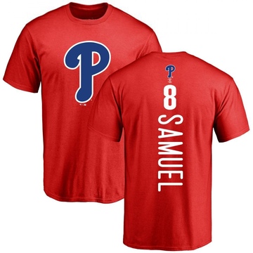 Men's Philadelphia Phillies Juan Samuel ＃8 Backer T-Shirt - Red