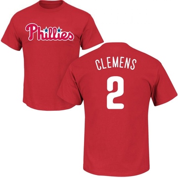 Men's Philadelphia Phillies Kody Clemens ＃2 Roster Name & Number T-Shirt - Red