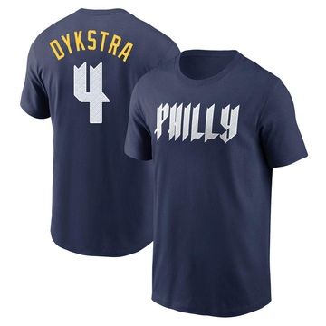 Men's Philadelphia Phillies Lenny Dykstra ＃4 2024 City Connect Fuse Name & Number T-Shirt - Navy