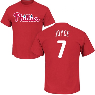 Men's Philadelphia Phillies Matt Joyce ＃7 Roster Name & Number T-Shirt - Red