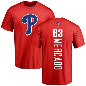 Men's Philadelphia Phillies Michael Mercado ＃63 Backer T-Shirt - Red