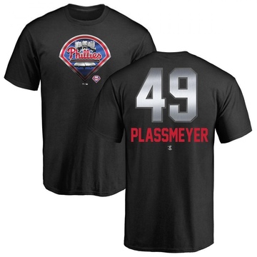 Men's Philadelphia Phillies Michael Plassmeyer ＃49 Midnight Mascot T-Shirt - Black