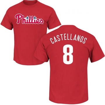 Men's Philadelphia Phillies Nick Castellanos ＃8 Roster Name & Number T-Shirt - Red