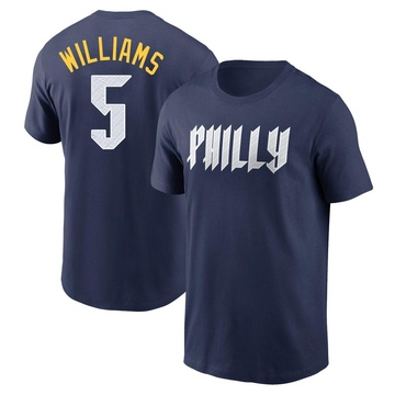 Men's Philadelphia Phillies Nick Williams ＃5 2024 City Connect Fuse Name & Number T-Shirt - Navy