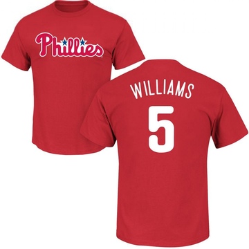 Men's Philadelphia Phillies Nick Williams ＃5 Roster Name & Number T-Shirt - Red