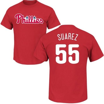 Men's Philadelphia Phillies Ranger Suarez ＃55 Roster Name & Number T-Shirt - Red