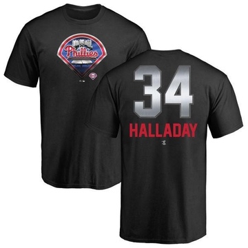 Men's Philadelphia Phillies Roy Halladay ＃34 Midnight Mascot T-Shirt - Black