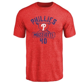 Men's Philadelphia Phillies Simon Muzziotti ＃40 Base Runner T-Shirt - Red