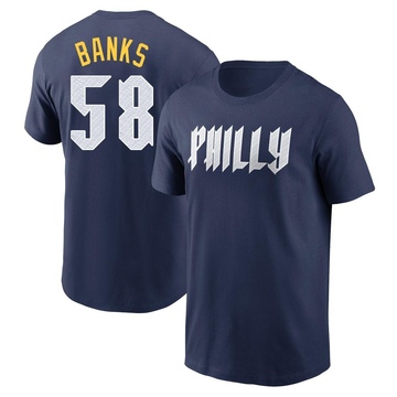 Men's Philadelphia Phillies Tanner Banks ＃58 2024 City Connect Fuse Name & Number T-Shirt - Navy