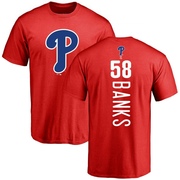 Men's Philadelphia Phillies Tanner Banks ＃58 Backer T-Shirt - Red