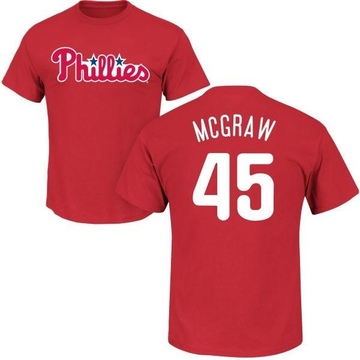 Men's Philadelphia Phillies Tug McGraw ＃45 Roster Name & Number T-Shirt - Red