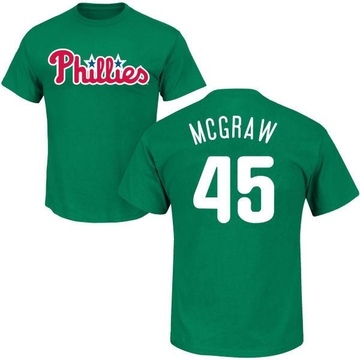 Men's Philadelphia Phillies Tug McGraw ＃45 St. Patrick's Day Roster Name & Number T-Shirt - Green