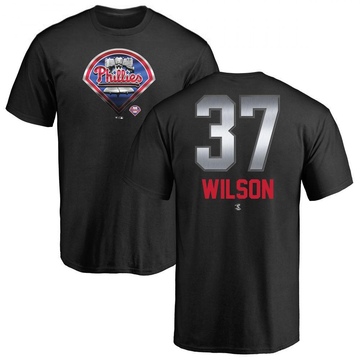 Men's Philadelphia Phillies Weston Wilson ＃37 Midnight Mascot T-Shirt - Black