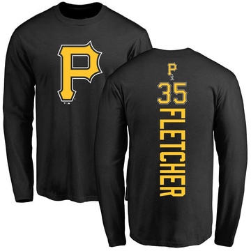 Men's Pittsburgh Pirates Aaron Fletcher ＃35 Backer Long Sleeve T-Shirt - Black