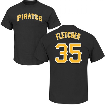 Men's Pittsburgh Pirates Aaron Fletcher ＃35 Roster Name & Number T-Shirt - Black