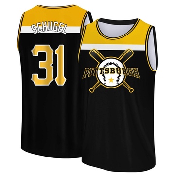 Men's Pittsburgh Pirates A.J. Schugel ＃31 Legend Baseball Tank Top - Black/Yellow