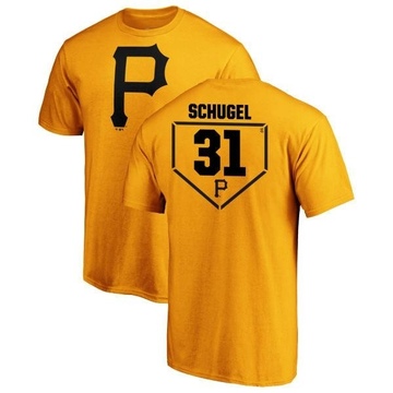 Men's Pittsburgh Pirates A.J. Schugel ＃31 RBI T-Shirt - Gold