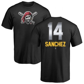 Men's Pittsburgh Pirates Ali Sanchez ＃14 Midnight Mascot T-Shirt - Black