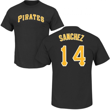 Men's Pittsburgh Pirates Ali Sanchez ＃14 Roster Name & Number T-Shirt - Black