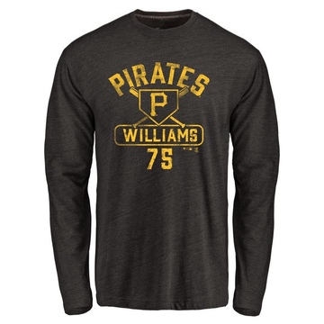 Men's Pittsburgh Pirates Alika Williams ＃75 Base Runner Long Sleeve T-Shirt - Black