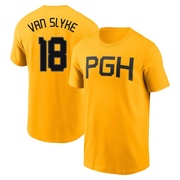 Men's Pittsburgh Pirates Andy Van Slyke ＃18 2023 City Connect Name & Number T-Shirt - Gold