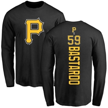 Men's Pittsburgh Pirates Antonio Bastardo ＃59 Backer Long Sleeve T-Shirt - Black