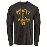 Men's Pittsburgh Pirates Antonio Bastardo ＃59 Base Runner Long Sleeve T-Shirt - Black