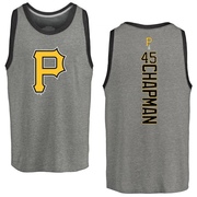 Men's Pittsburgh Pirates Aroldis Chapman ＃45 Backer Tank Top Ash