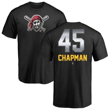 Men's Pittsburgh Pirates Aroldis Chapman ＃45 Midnight Mascot T-Shirt - Black