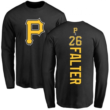 Men's Pittsburgh Pirates Bailey Falter ＃26 Backer Long Sleeve T-Shirt - Black