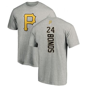 Men's Pittsburgh Pirates Barry Bonds ＃24 Backer T-Shirt Ash