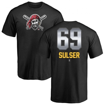 Men's Pittsburgh Pirates Beau Sulser ＃69 Midnight Mascot T-Shirt - Black