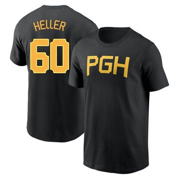 Men's Pittsburgh Pirates Ben Heller ＃60 2023 City Connect Wordmark Name & Number T-Shirt - Black