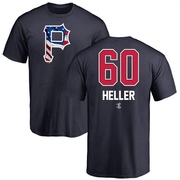 Men's Pittsburgh Pirates Ben Heller ＃60 Name and Number Banner Wave T-Shirt - Navy