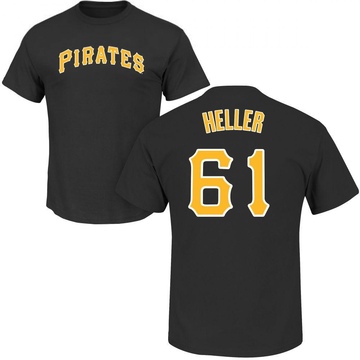 Men's Pittsburgh Pirates Ben Heller ＃61 Roster Name & Number T-Shirt - Black