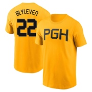 Men's Pittsburgh Pirates Bert Blyleven ＃22 2023 City Connect Name & Number T-Shirt - Gold