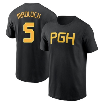 Men's Pittsburgh Pirates Bill Madlock ＃5 2023 City Connect Wordmark Name & Number T-Shirt - Black