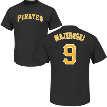 Men's Pittsburgh Pirates Bill Mazeroski ＃9 Roster Name & Number T-Shirt - Black