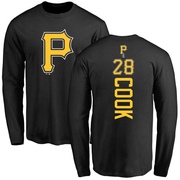 Men's Pittsburgh Pirates Billy Cook ＃28 Backer Long Sleeve T-Shirt - Black