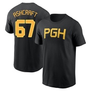 Men's Pittsburgh Pirates Braxton Ashcraft ＃67 2023 City Connect Wordmark Name & Number T-Shirt - Black