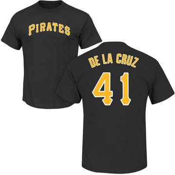 Men's Pittsburgh Pirates Bryan De La Cruz ＃41 Roster Name & Number T-Shirt - Black