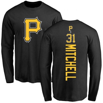 Men's Pittsburgh Pirates Cal Mitchell ＃31 Backer Long Sleeve T-Shirt - Black