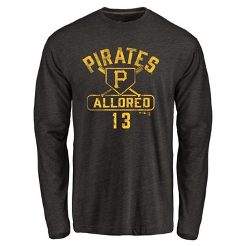 Men's Pittsburgh Pirates Cameron Alldred ＃13 Base Runner Long Sleeve T-Shirt - Black