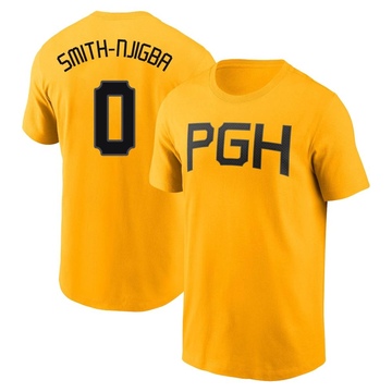 Men's Pittsburgh Pirates Canaan Smith-Njigba ＃0 2023 City Connect Name & Number T-Shirt - Gold