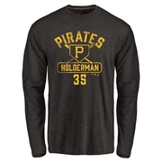 Men's Pittsburgh Pirates Colin Holderman ＃35 Base Runner Long Sleeve T-Shirt - Black